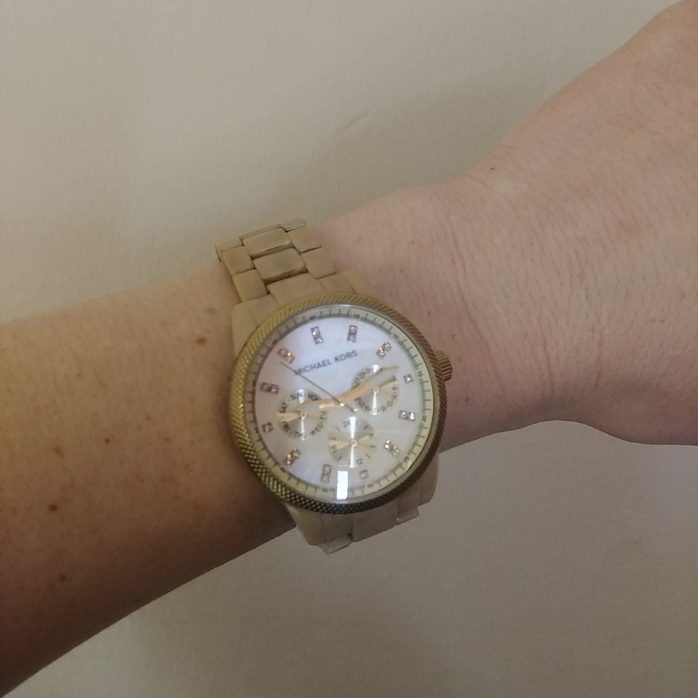 Michael Kors Tan and Gold Watch